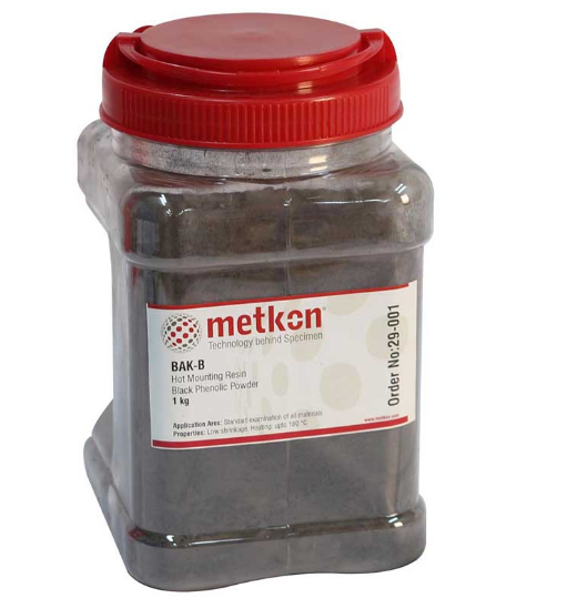 Bột đúc mẫu nóng Phenol Metkon 29-001, hộp 1kg, màu đen