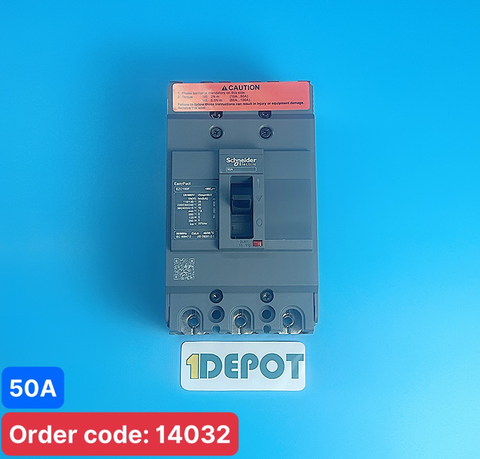 Cầu dao tự động dạng khối MCCB Easypact EZC100, 3P Type F, Icu=10kA/415V, 50A Schneider EZC100F3050