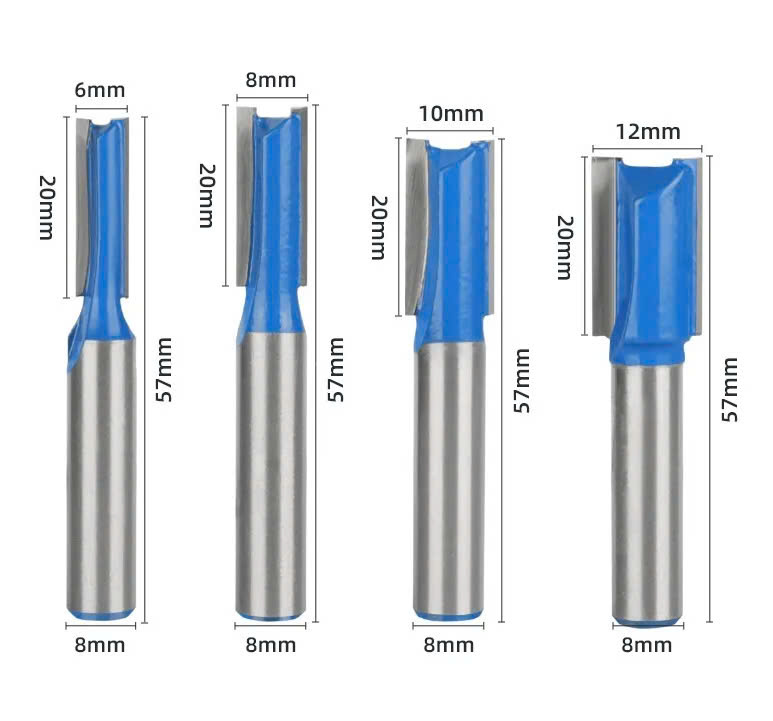 Mũi mài phay gỗ thẳng, đường kính đầu dao 10mm