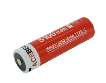 Pin sạc ACEBEAM IMR21700NP-510A, Pin 21700 5100mAh dòng xả 20A sạc USB