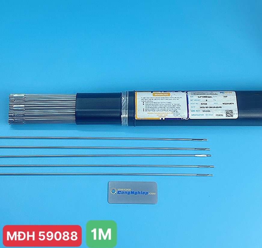 Que hàn bù TIG Menam ER308L- 2.4mm x 1000mm, inox 5kg/ hộp