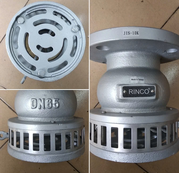 Van Rọ bơm Rinco 032AR DN100 thân gang lưới lọc inox 304