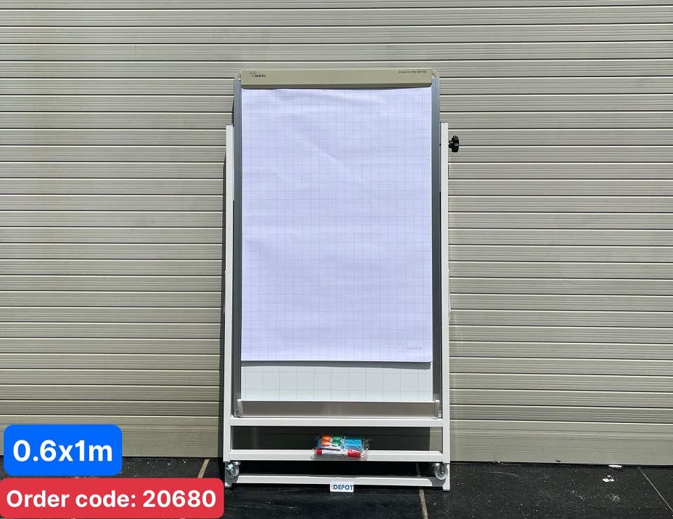 Bảng Flipchart có bánh xe và tăng giảm độ cao, kích thước 0.6x1m