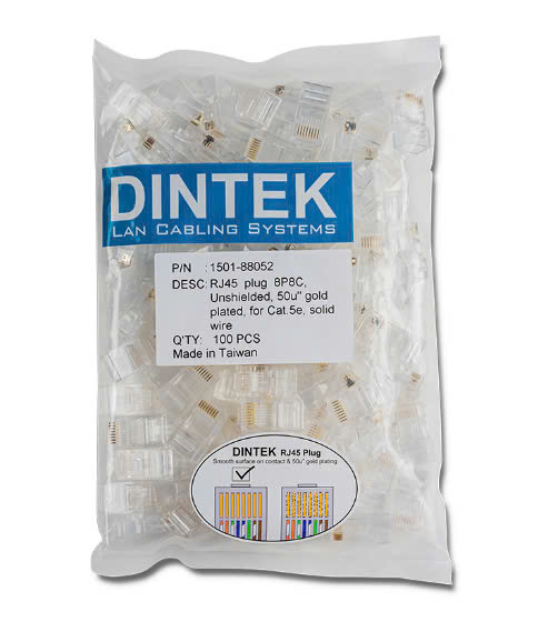 Đầu mạng RJ45 DINTEK UTP Cat.5e (1501-88052) 100 đầu/gói