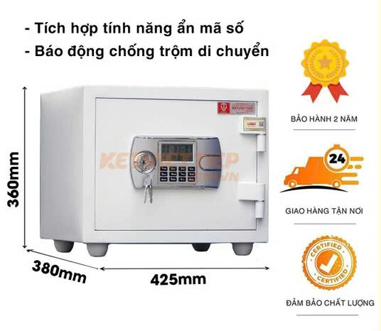 Két Sắt Việt Tiệp KV306 Điện Tử Màu Trắng