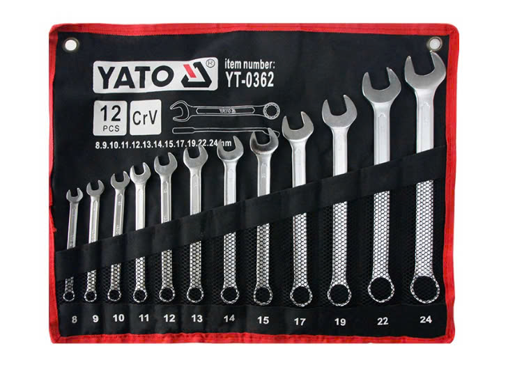 Bộ cờ lê vòng miệng 12 chi tiết 8-24mm YATO YT-0362