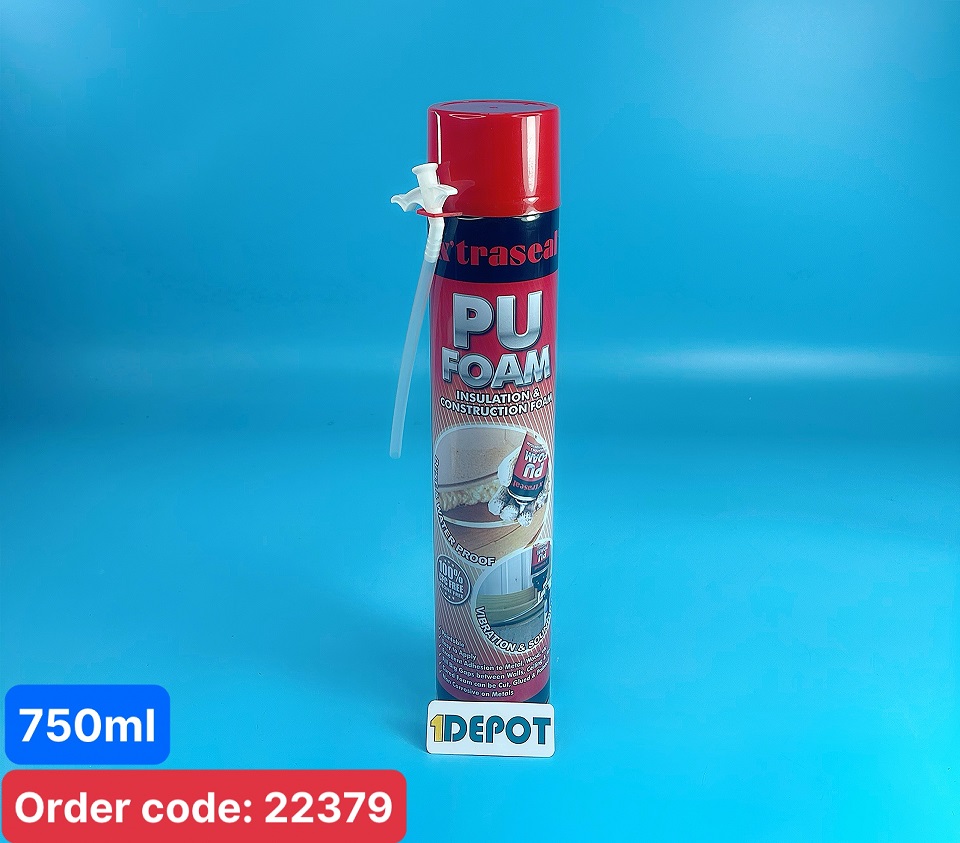 Keo PU Foam Xtraseal, bọt xốp cách âm, cách nhiệt 750ml, 1 thùng/ 12 chai