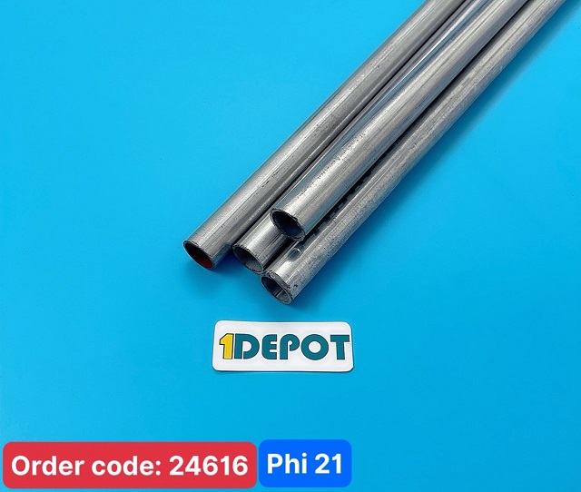 Ống sắt tráng kẽm phi 21, 2m/cây