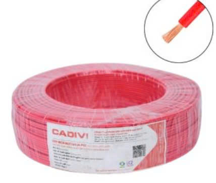 Dây điện đơn mềm Cadivi VCm - 1mm2 màu đỏ, 100m/cuộn