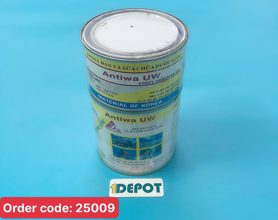 Keo dán Epoxy 2 thành phần A+B Antiwa UW sửa chữa dưới nước, 1.5kg/bộ