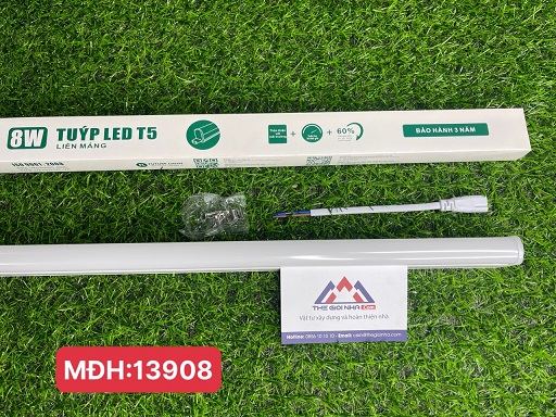 Đèn tuýp led t5 8w 0.6m ánh sáng vàng(3000K), thân nhựa pvc Kosoom T5-KS-8-0.6-V