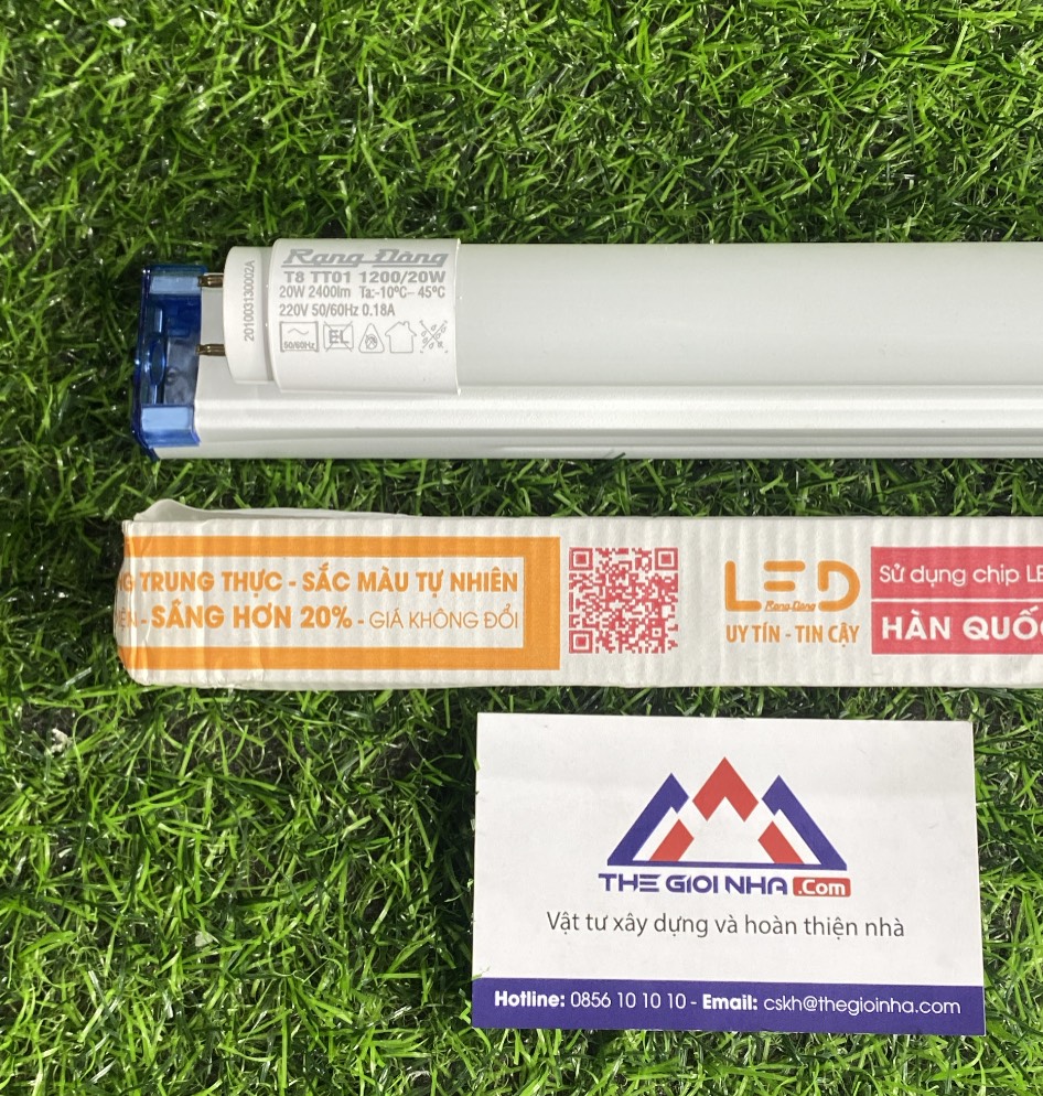 Bóng đèn led tube T8 thủy tinh 1.2m Rạng Đông T8 TT01 1200/20W, ánh sáng trắng 6500K