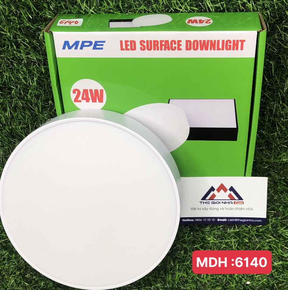 Đèn led downlight ốp trần nổi tràn viền 24W MPE , 175x38mm - SRDL-24V ánh sáng vàng