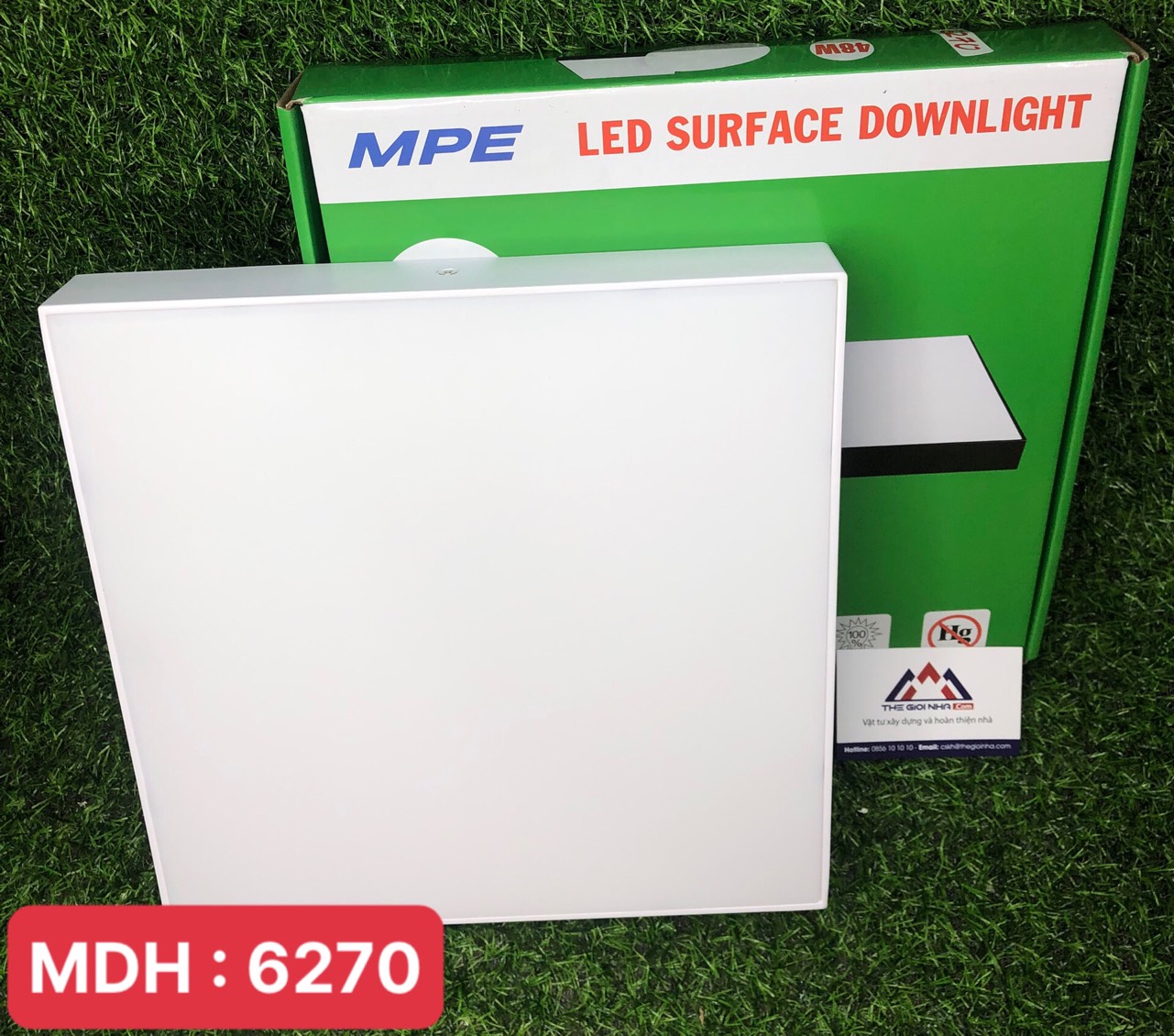 Đèn led downlight vuông ốp trần nổi tràn viền 48W MPE ,300x300x38mm - SSDL-48N ánh sáng trung tính