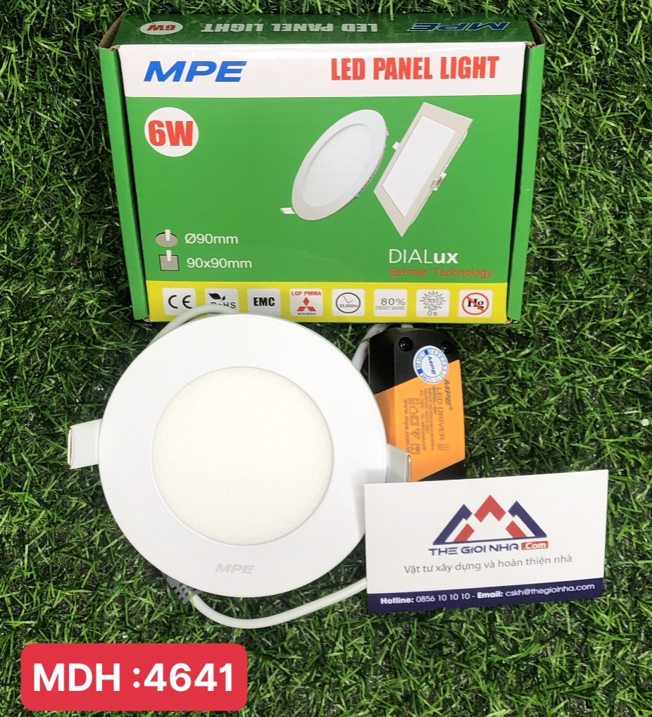 Đèn Led panel âm trần tròn 6W MPE RPL-6ST ánh sáng trắng, KT Þ110x22 mm, đực lỗ Þ90 mm