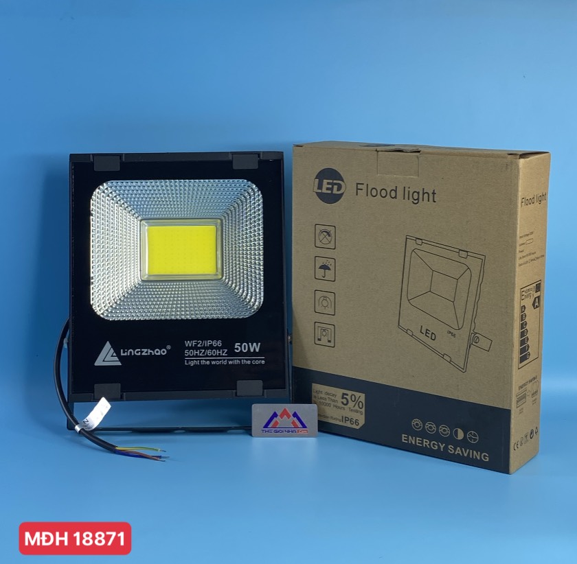 Đèn pha led 50W Lingzhao DPL-004-1, ánh sáng trắng, Kích thước hộp màu 217*62*264