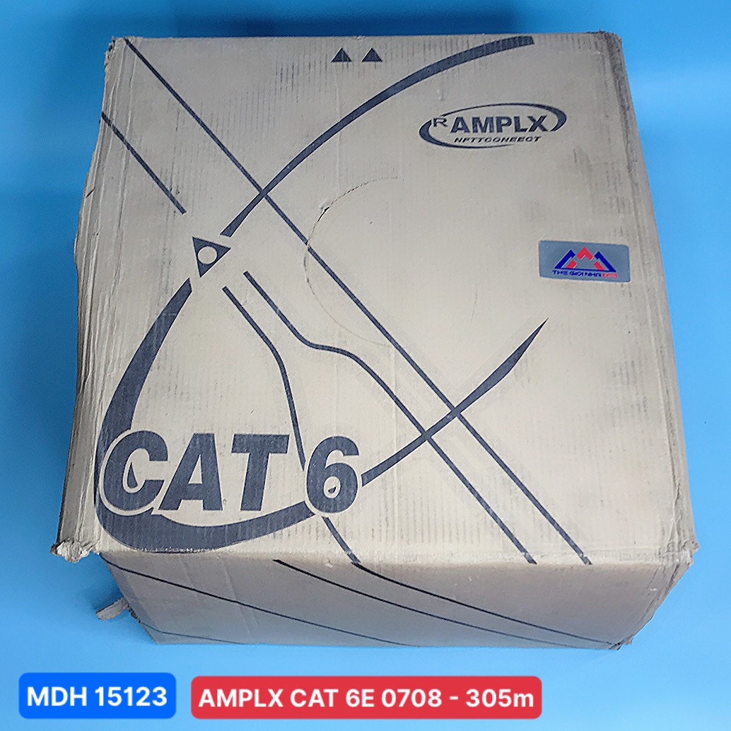 Dây cáp mạng AMPLX CAT 6E 0708, cuộn dài 305M (màu xanh)