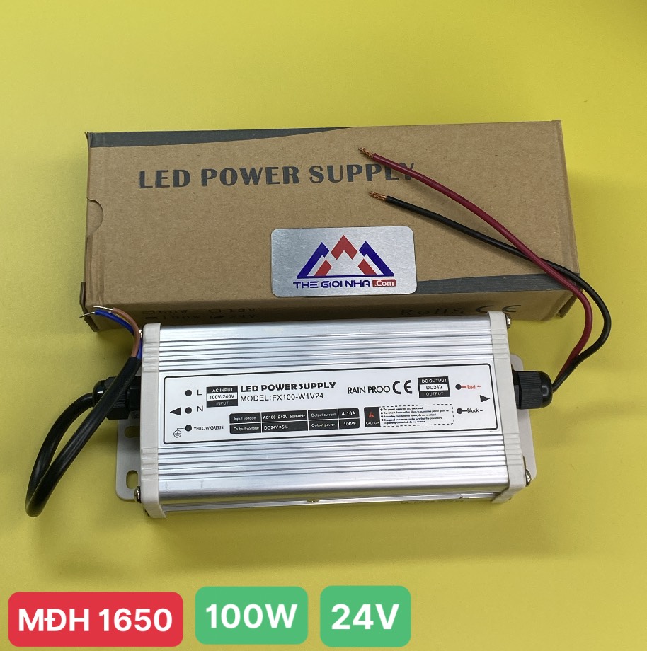 Nguồn 100W cho led dây JCVTECH JCV-100-24, điện áp vào 220V, điện áp ra 24V