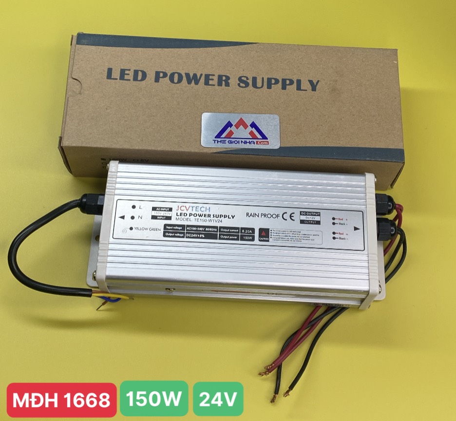 Nguồn 150W cho led dây JCVTECH FX150-H1V24, điện áp vào 220v, điện áp ra 24V