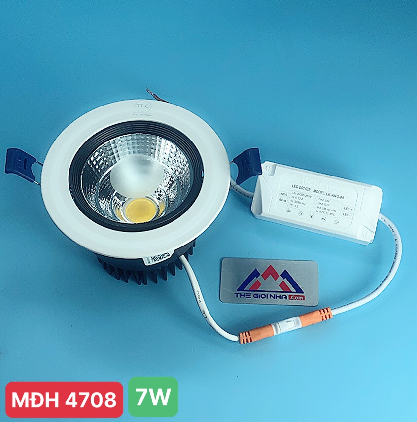 Đèn led âm trần đơn cob 7W TLC-ACO-TT-07W-03, ánh sáng vàng