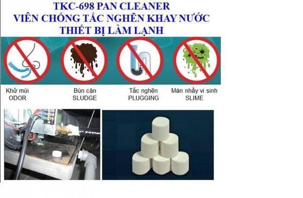 Viên diệt khuẩn và chống tắc nghẽn khay nước thiết bị làm lạnh TKC-698, thùng 144 viên