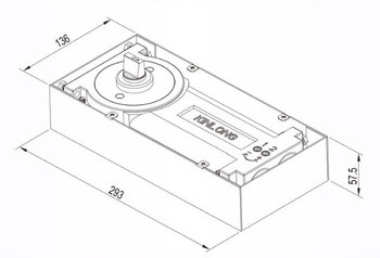 Bản lề sàn Kin Long HD205/14 độ màu bóng gồm 3 phụ kiện