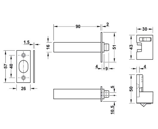 Chốt An Toàn Dạng Xích Hafele 911.59.428