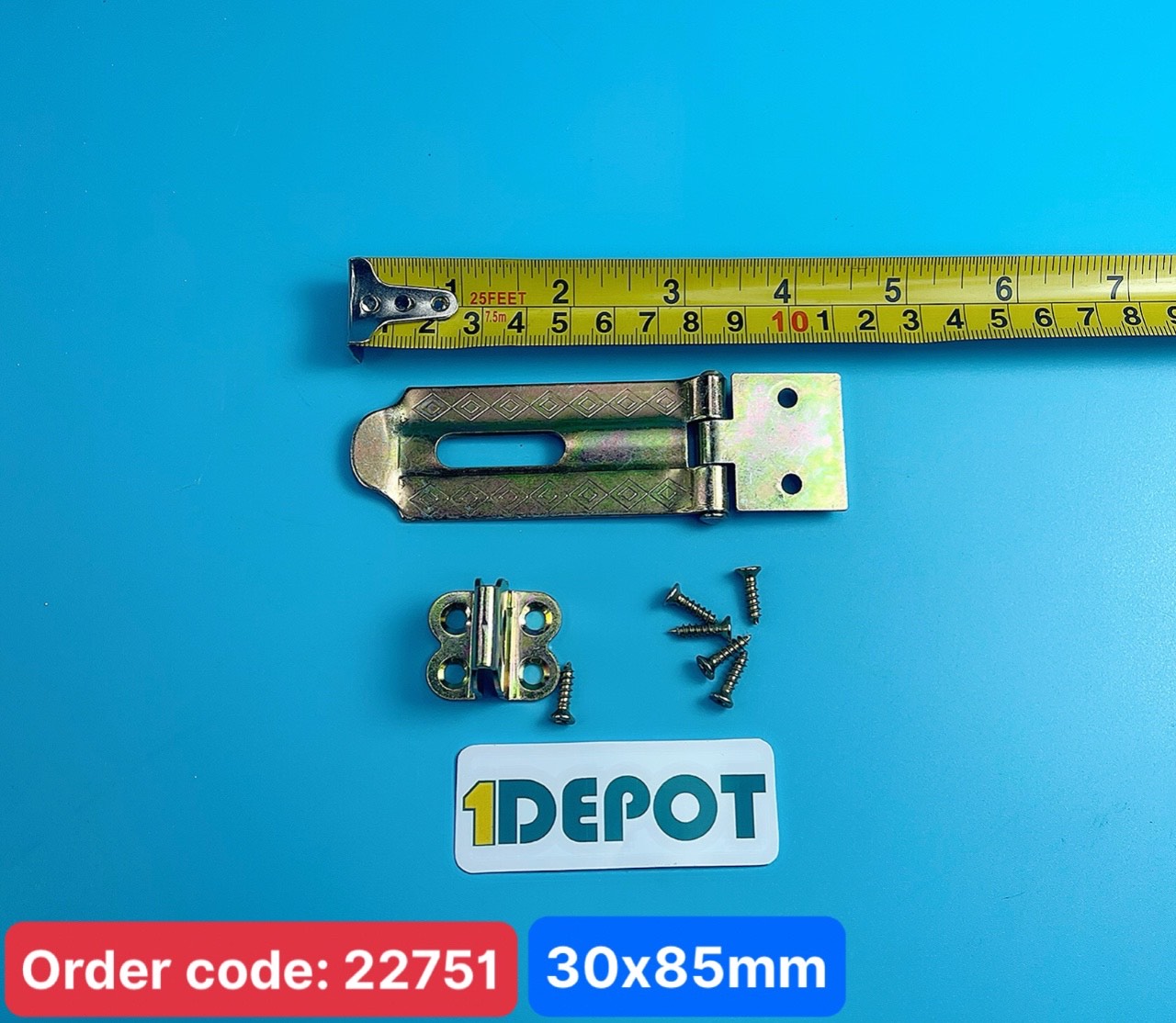 Khóa Rương 30x85mm lỗ vít 4mm ,chất liệu kẽm mạ điện phân ( 10 cái/ hộp)