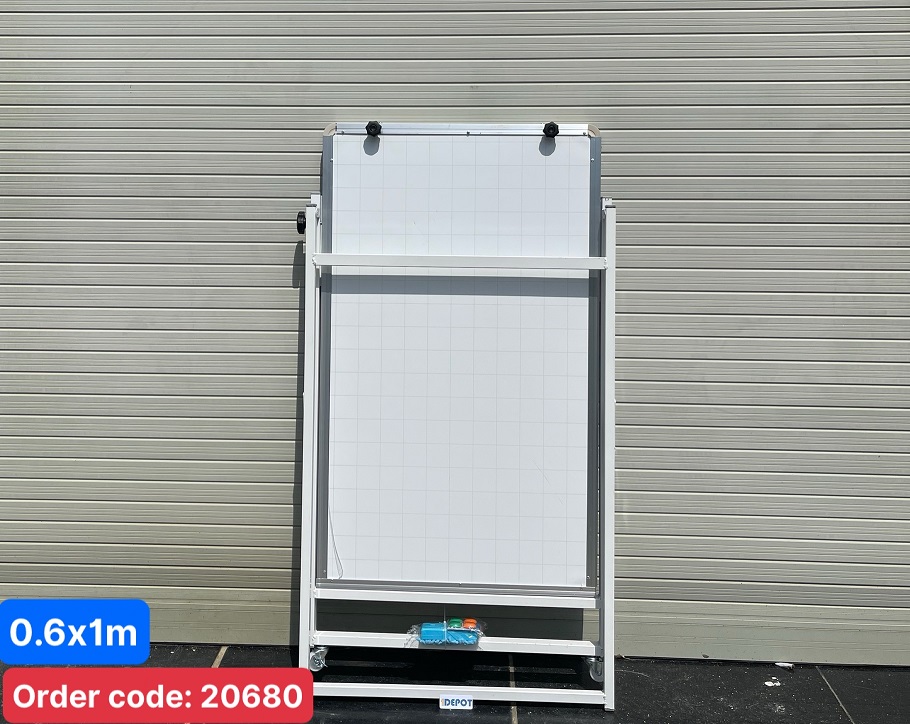 Bảng Flipchart có bánh xe và tăng giảm độ cao, kích thước 0.6x1m