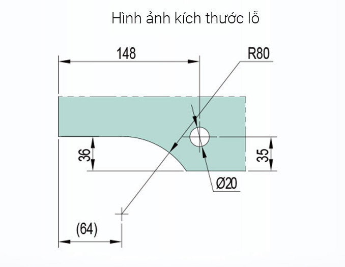 Kẹp kính thủy lực kẹp dưới Kin Long KMJ11310/14 màu bóng, độ dày cửa 10-12mm, 14 độ