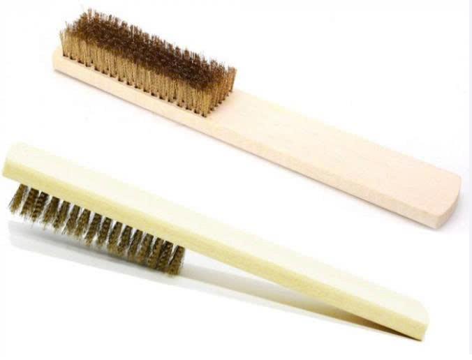 Bàn chải đồng cán gỗ 5 hàng