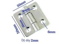 Bản lề inox 304, kích thước 50x50 mm dày 2mm