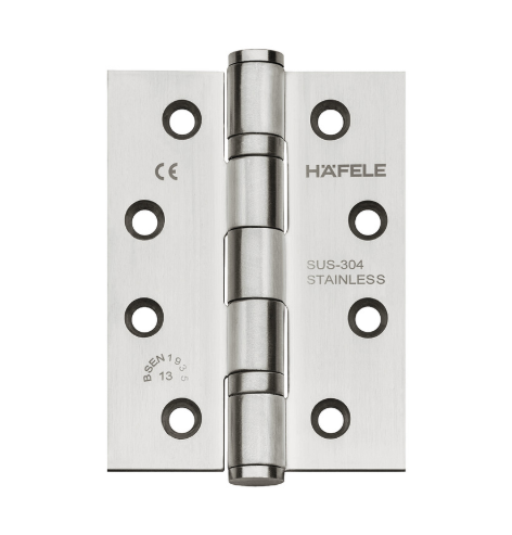 Bản lề lá chống cháy Hafele 926.98.130, inox 304, kích thước 127 x 89 x 3mm, 2 vòng bi, chịu lực 120kg/3 bản lề