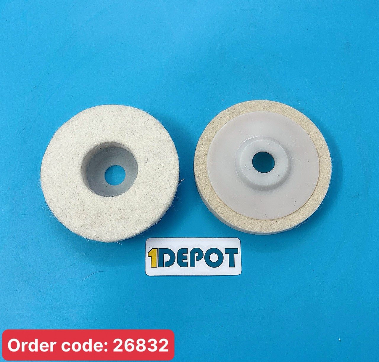 Bánh nỉ trắng đánh bóng gương inox Φ100