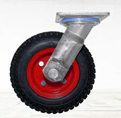 Bánh xe xoay 360 độ Phong Thạnh H250D, đường kính 205 mm, màu đỏ đen