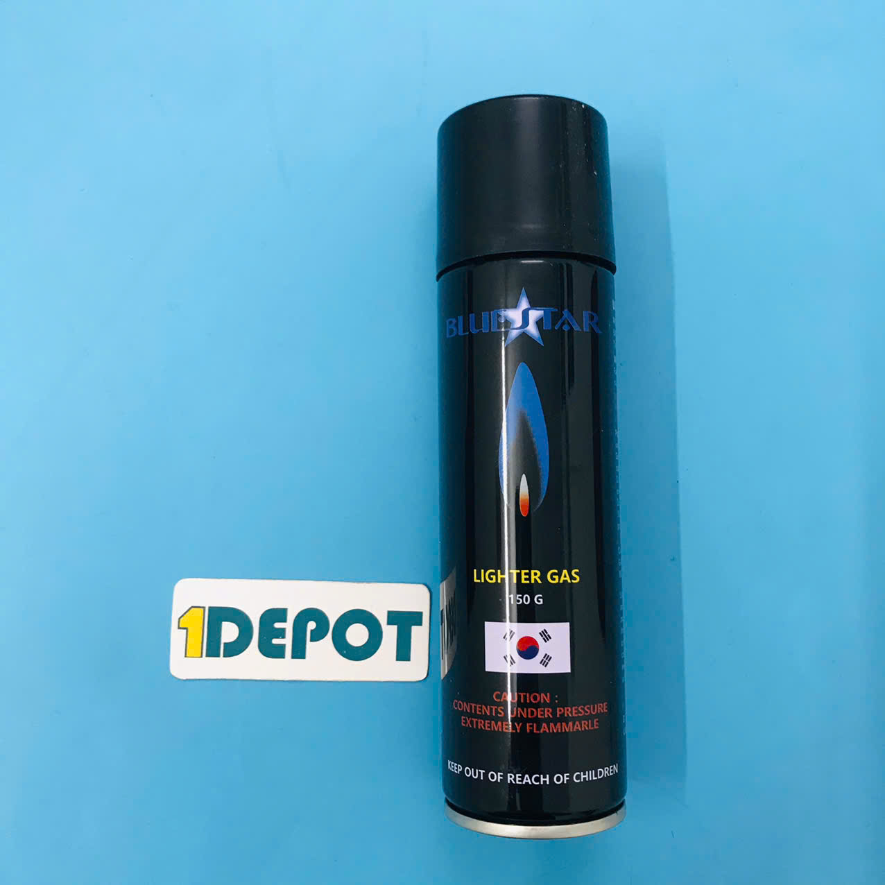 Bình bơm Gas cho hộp quẹt Blue Star (kèm 5 đầu bơm), 150g/chai