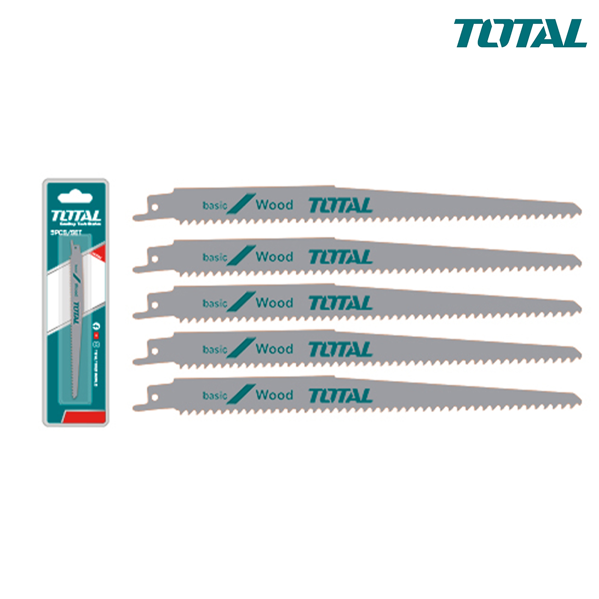 Bộ 5 lưỡi cưa kiếm TOTAL TRSB1111DF 225mm dùng để cắt gỗ có đinh