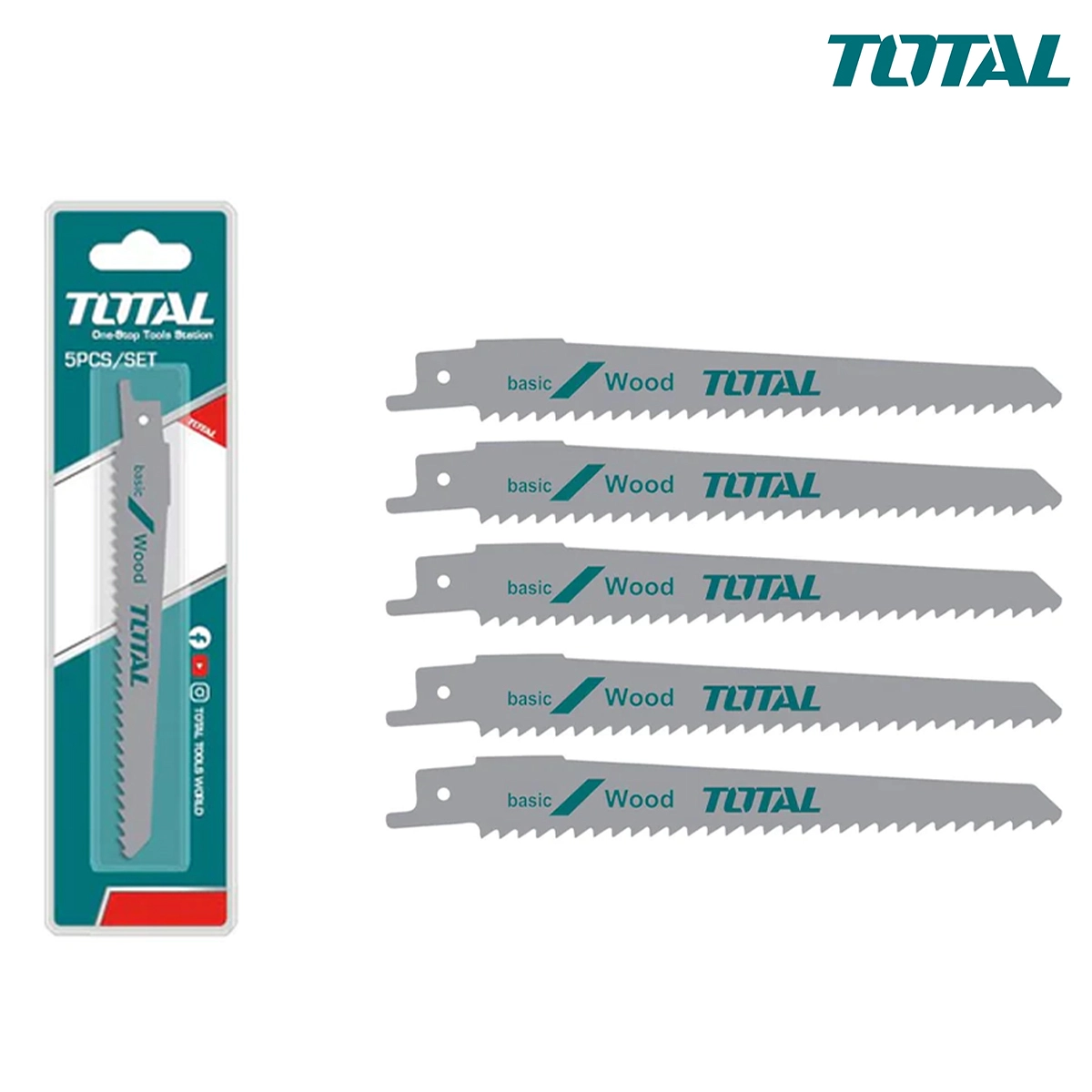 Bộ 5 lưỡi cưa kiếm TOTAL TRSB611D 150mm dùng để cắt gỗ