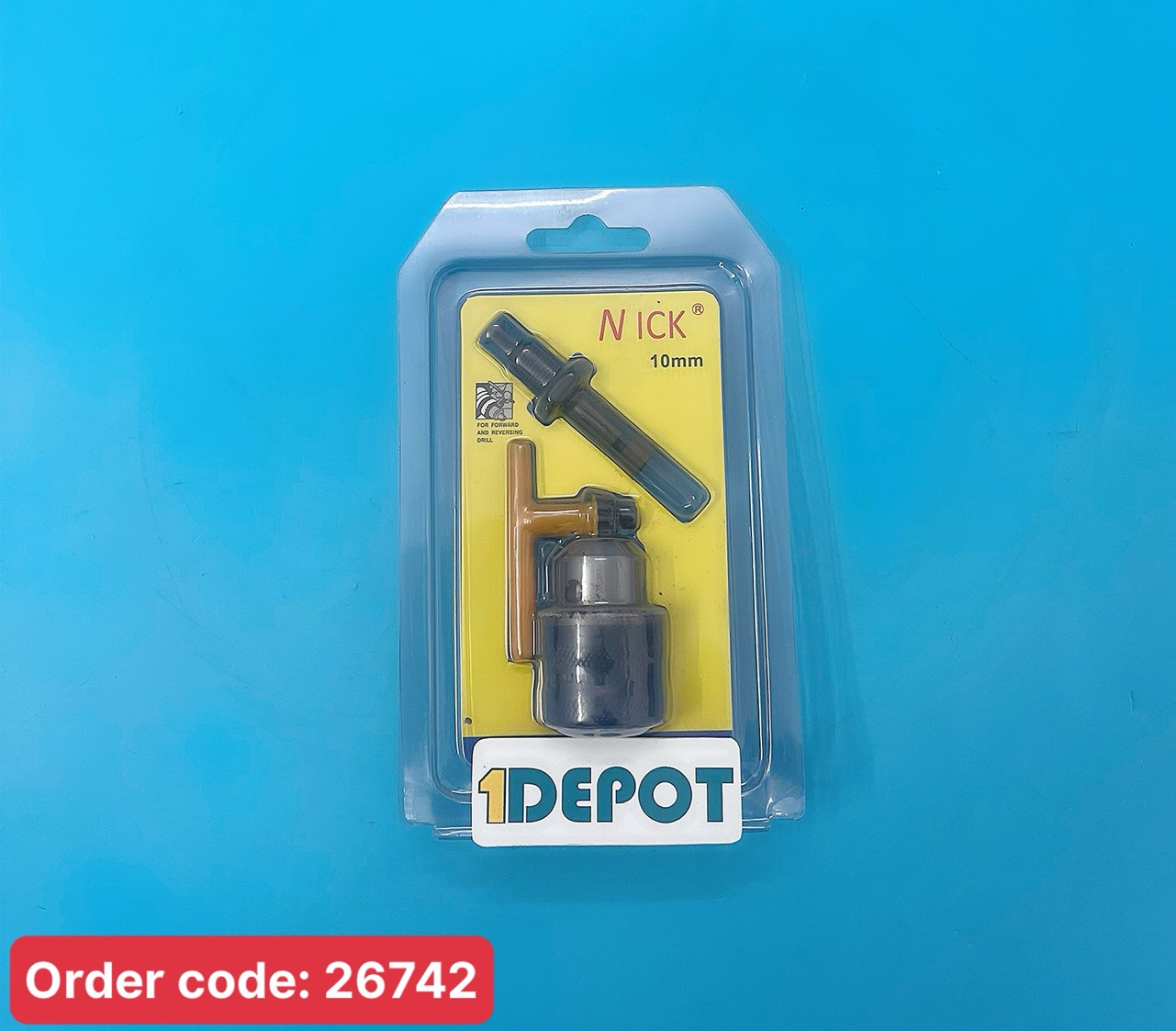 Bộ đầu kẹp mũi khoan, đầu mang ranh 10mm, loại tay khóa, kèm chuôi lục giác (SS1863)