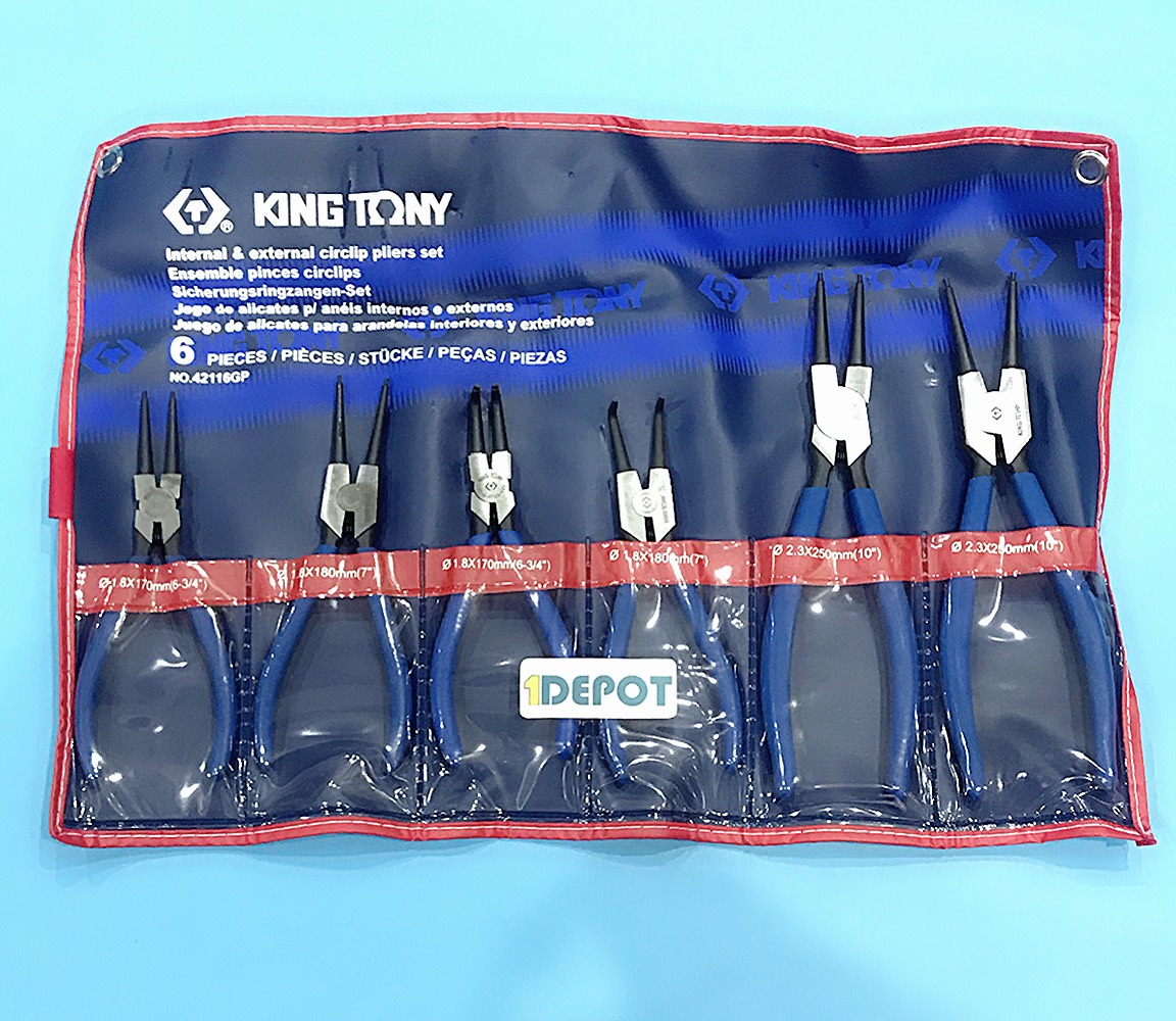 Bộ kìm mở phanh 6 cái KINGTONY 42116GP