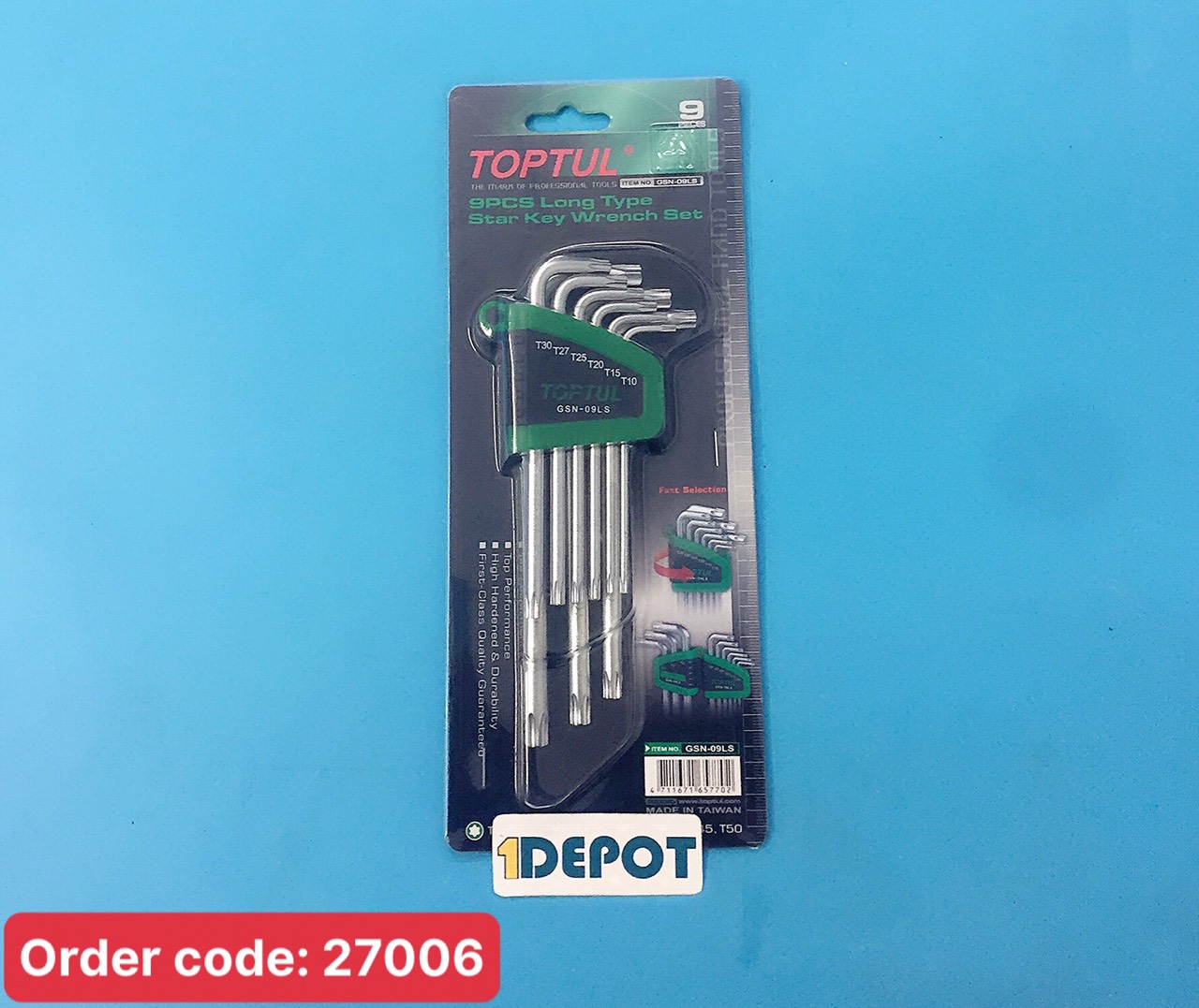 Bộ lục giác 2 đầu sao chữ L Toptul GSN-09LS