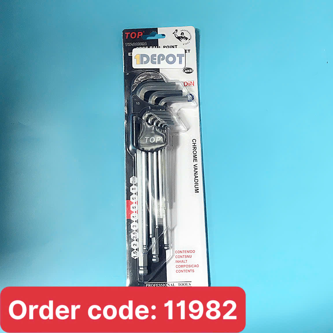 Bộ lục giác 9 cây hệ mét Top TW-21009A