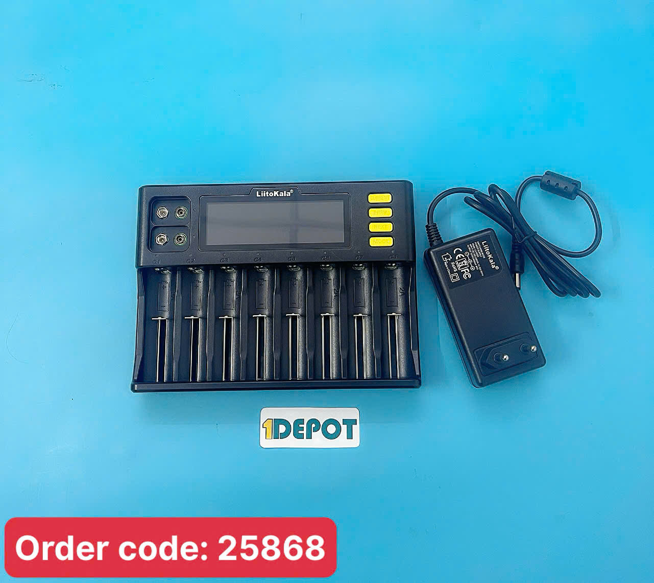 Bộ sạc pin LiitoKala Lii-S8 8 khe cắm 4 dòng điện tự động phát hiện phân cực cho 18650