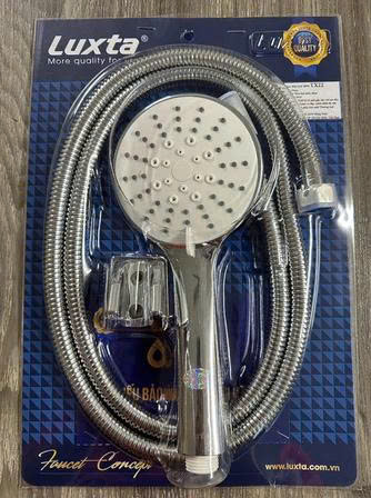 Bộ tay dây sen tắm LUXTA TX22, mạ crom, dây inox