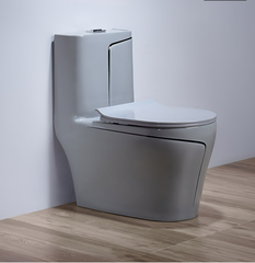 Bồn cầu liền khối R 45B Luco xám sọc đen sang trọng, nắp êm