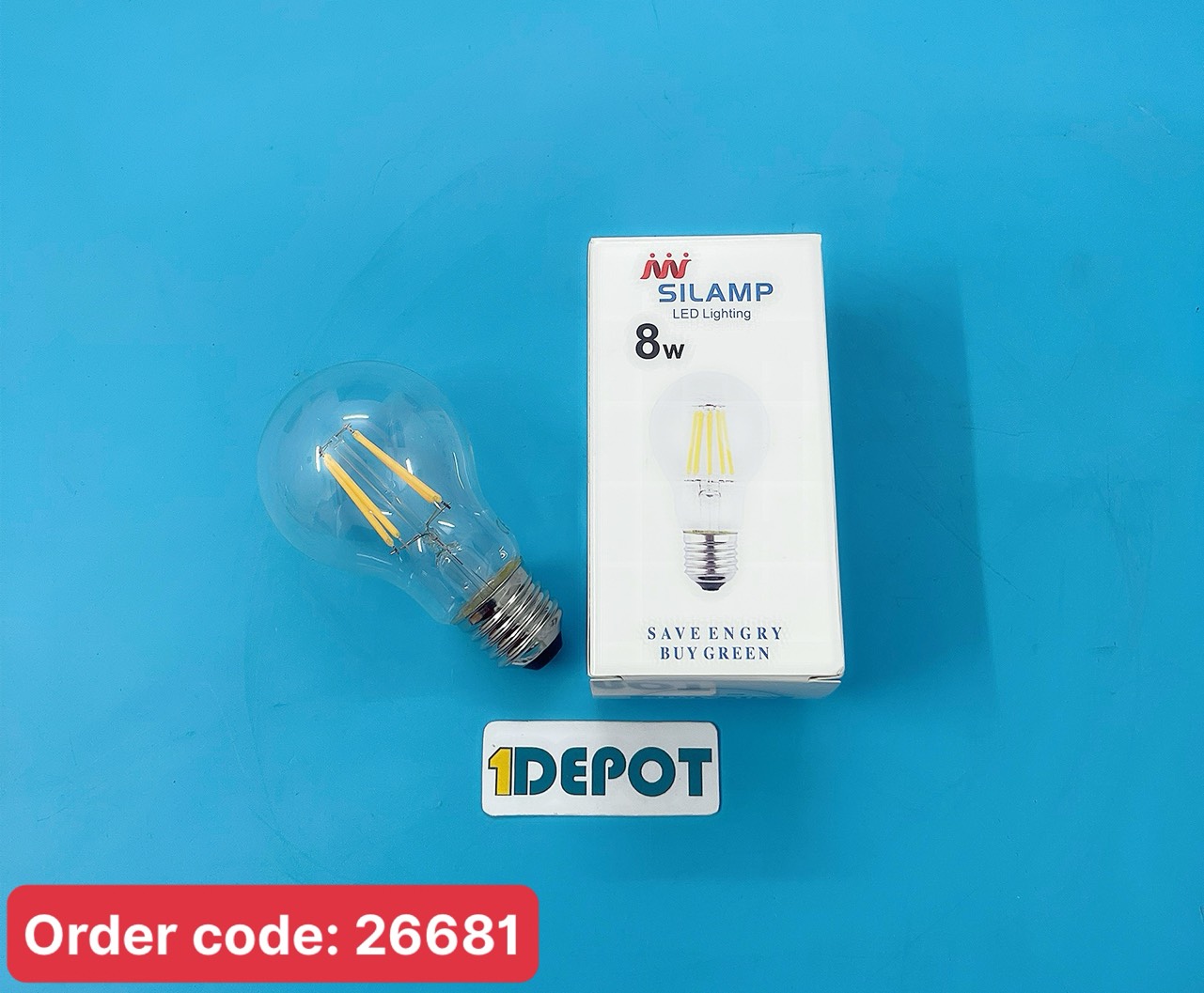 Bóng đèn led sợi đốt Edison Silamp A60 8W E27 Silamp 3000K