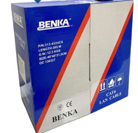 Cáp mạng CAT6 UTP BENKA – 313 4224C6, 305m/cuộn, màu xanh dương
