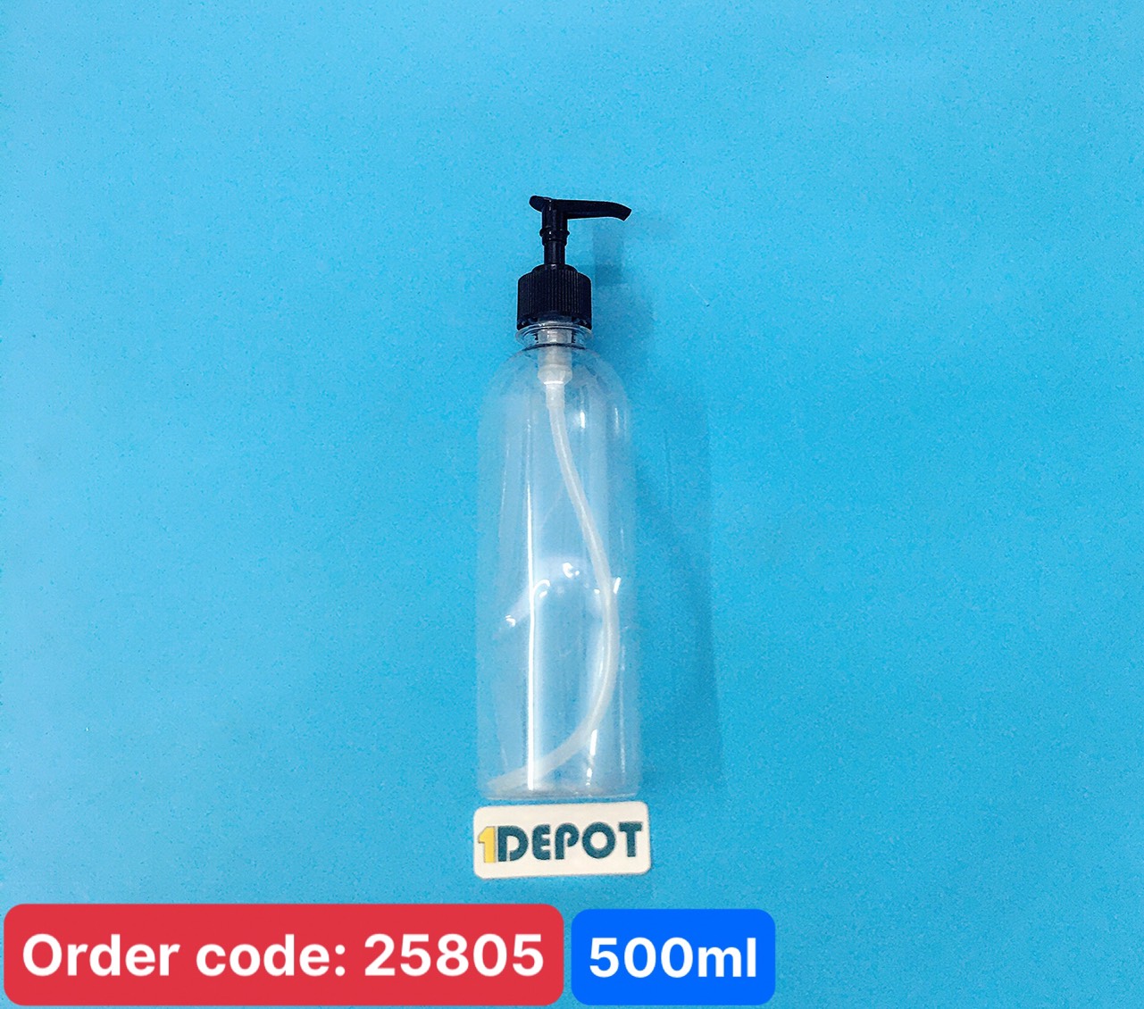 Chai nhựa xịt vòi nhấn 500ml tròn cao( màu trắng đen)