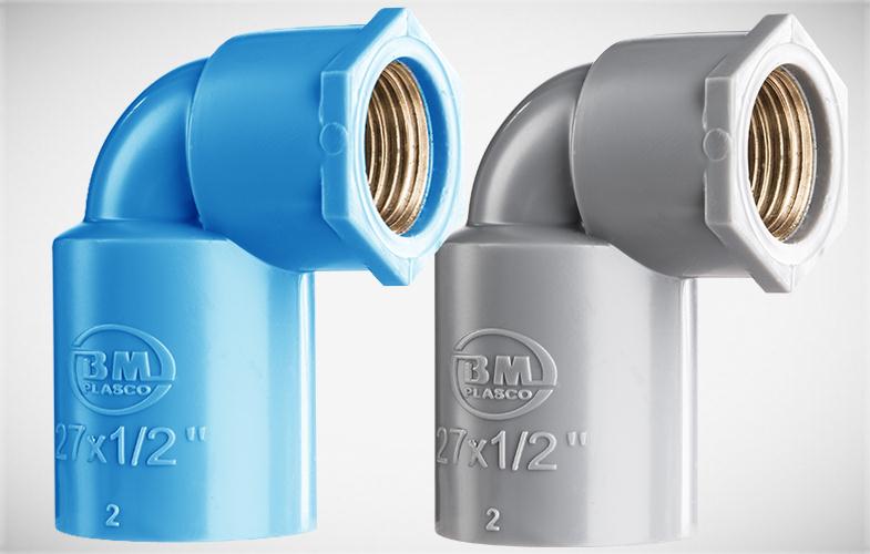 Co 90⁰ ø21 x 21 nhựa PVC BÌNH MINH, loại ren thau trong