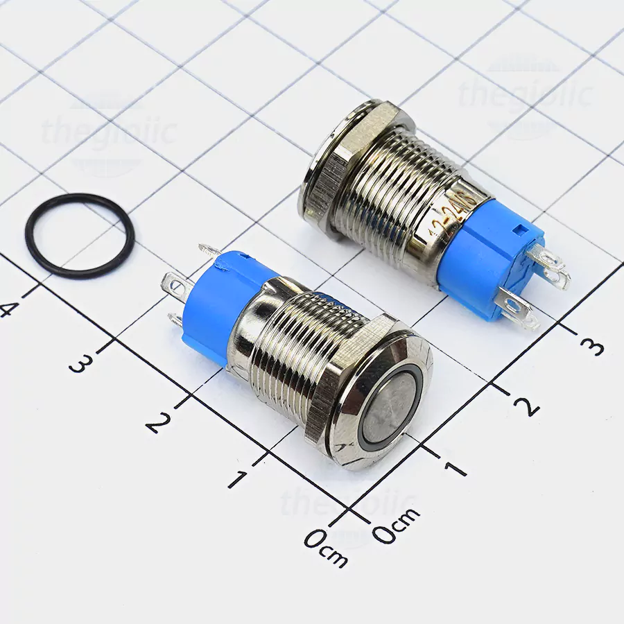 Công Tắc Led Nhấn Giữ 12mm 12V-24V Màu Xanh Dương Chống Nước